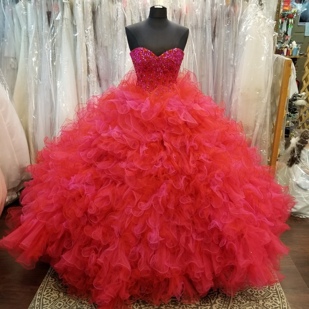 Red Fushia Fusion Ballgown